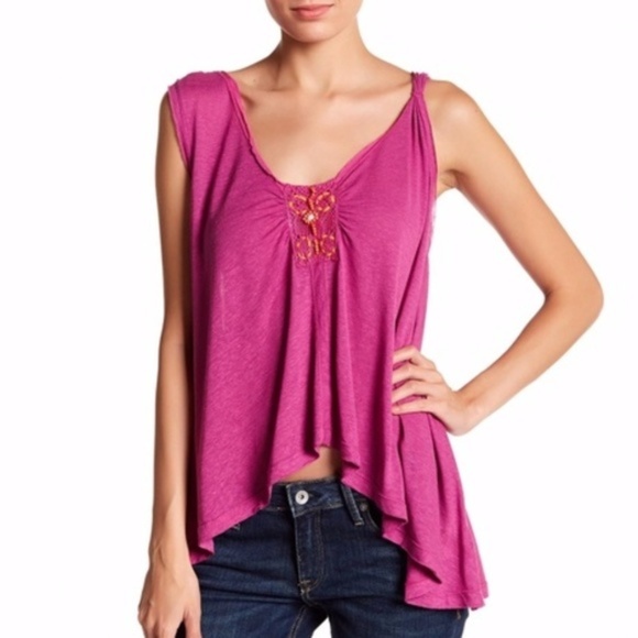 Free People Tops - Free People New Vibes Beaded Tank Size XS